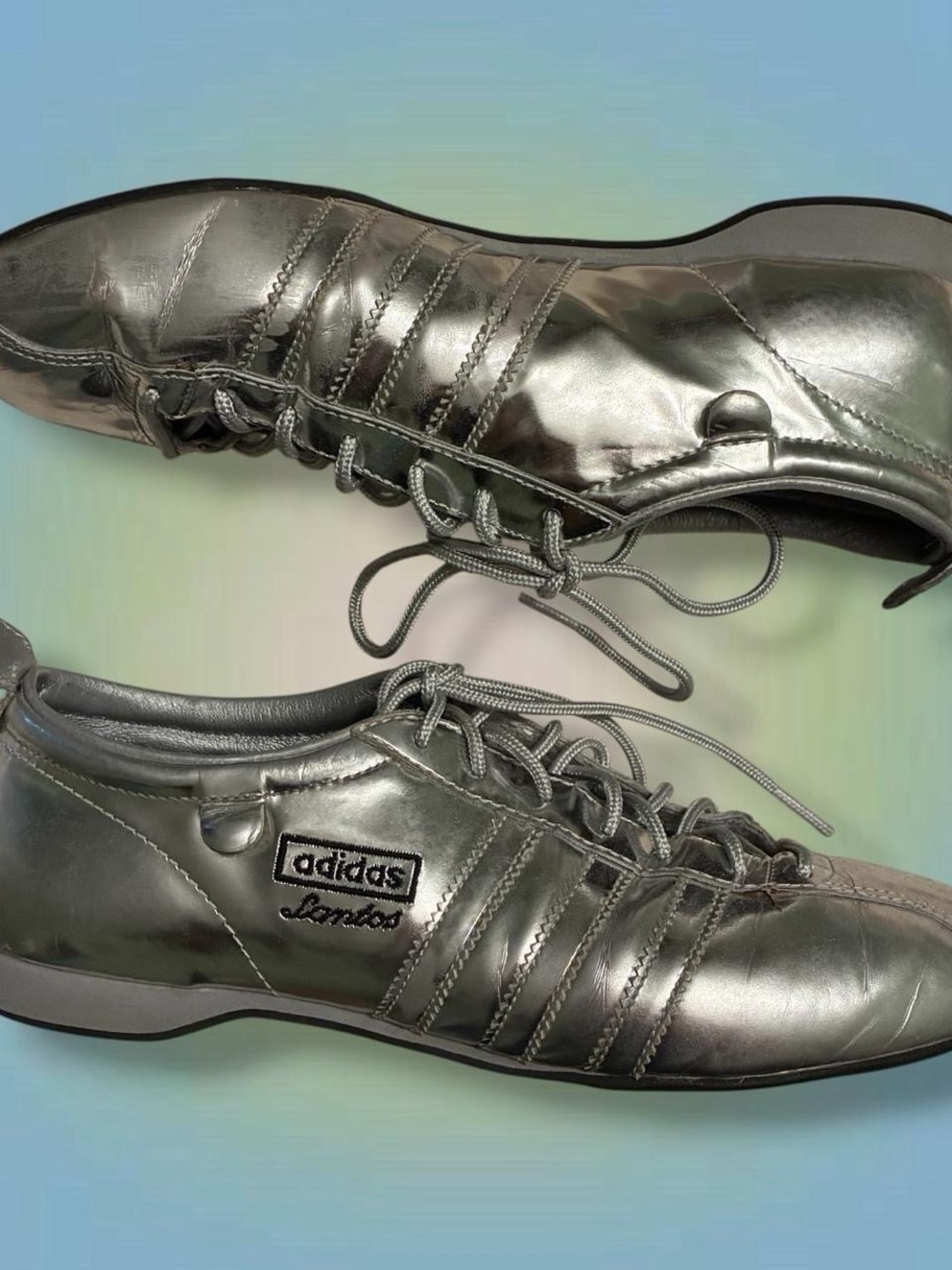 adidas Men’s Metallic Silver Lace-Up Athletic Shoes - Picture 2 of 5